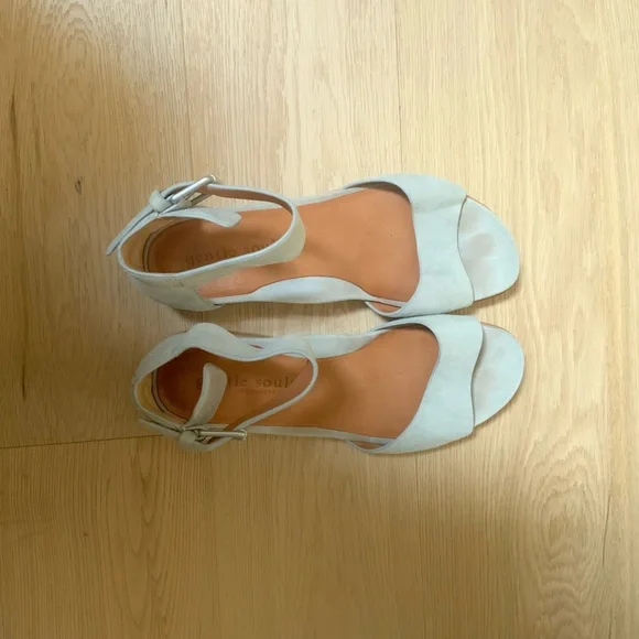 Gentle Souls dove grey/almost blue-Sandals with Ankle Strap - Picture 1 of 6